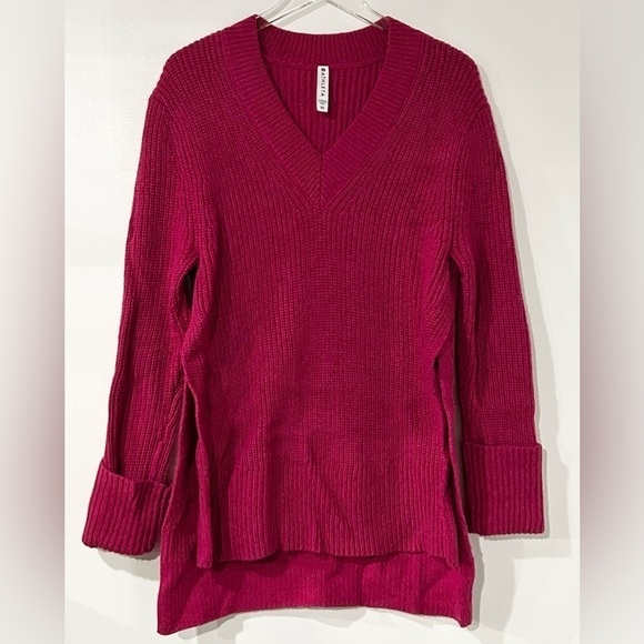 Athleta Shasta Oversized Wool Knit Tunic Sweater in Magenta Pink XS - Picture 4 of 7